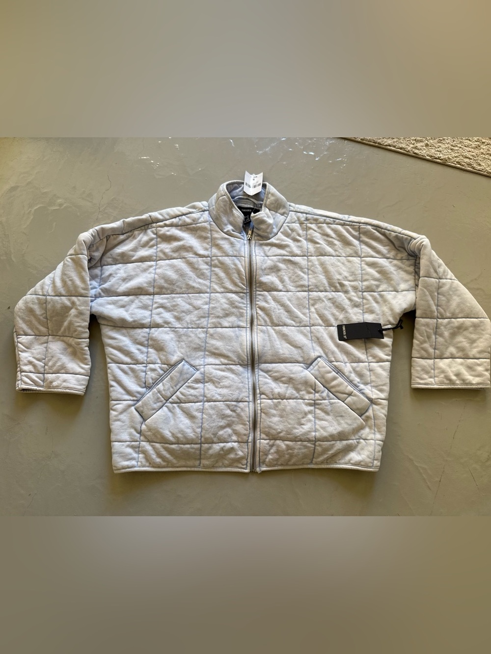 FOREVER 21 Casual Jacket Quilted Ice Blue Size Medium NWT